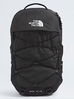 The North Face Black Borealis-style Backpack with Front Bungee